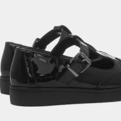 Little Diva Nell Girls Black Patent T-Bar Shoe