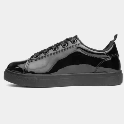 Little Diva Riley Girls Black Patent School Shoe