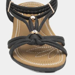 Lotus Domenica Womens Black Shimmer Sandal