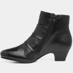 Lotus Prancer Womens Black Leather Heeled Boot