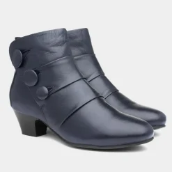 Lotus Prancer Womens Navy Leather Ankle Boot