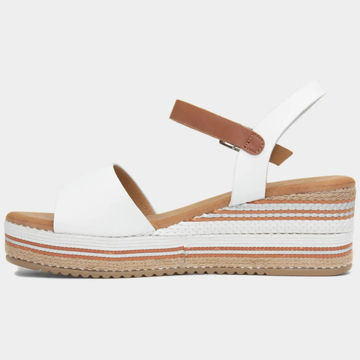 Lunar Britt Womens White Wedge Sandal
