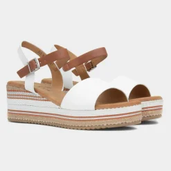 Lunar Britt Womens White Wedge Sandal