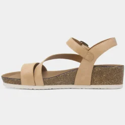 Lunar Cluster Womens Beige Wedge Sandal