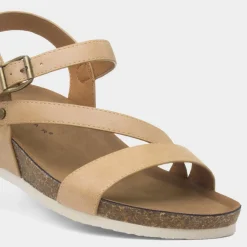 Lunar Cluster Womens Beige Wedge Sandal