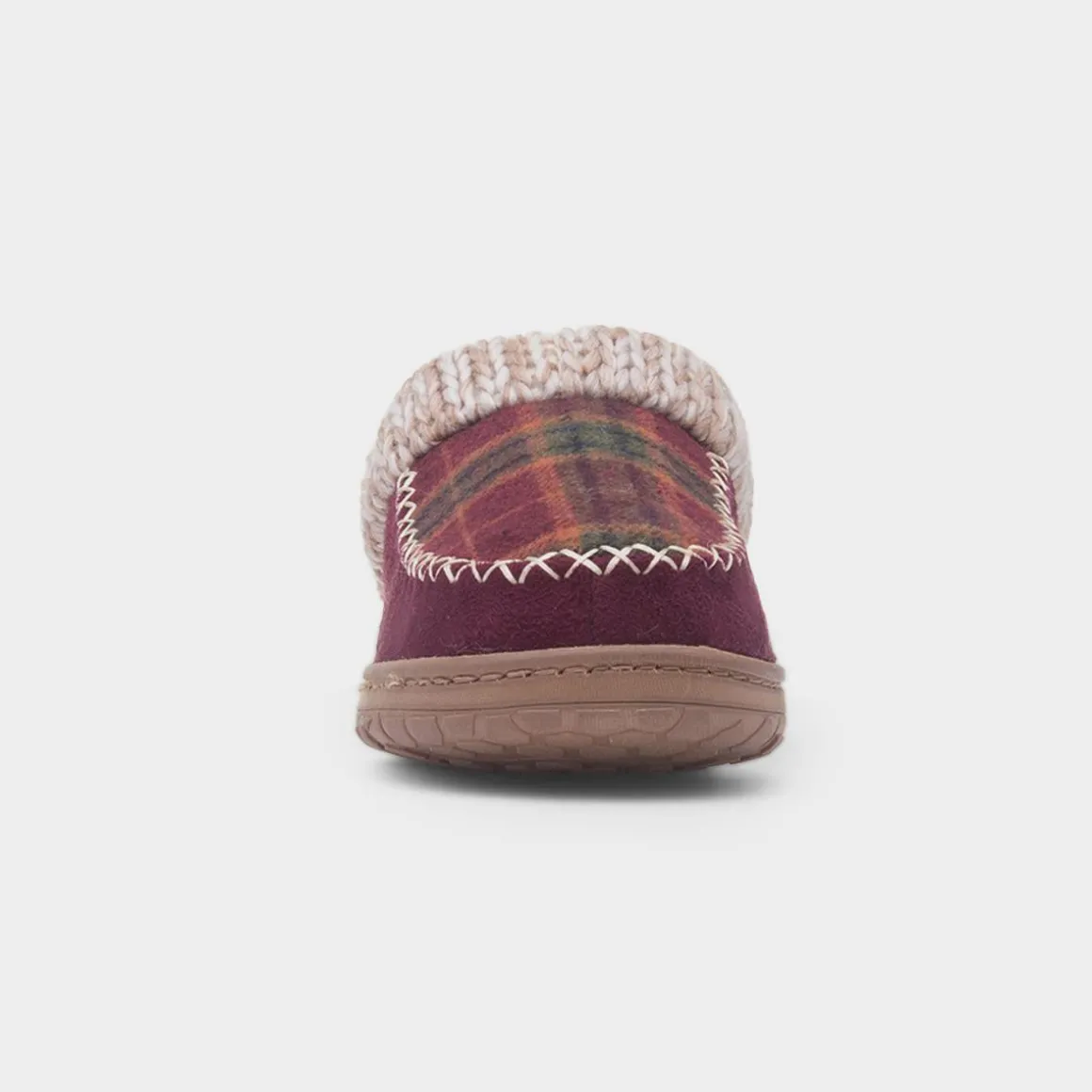 Lunar Emblaze Womens Red Tartan Mule Slipper