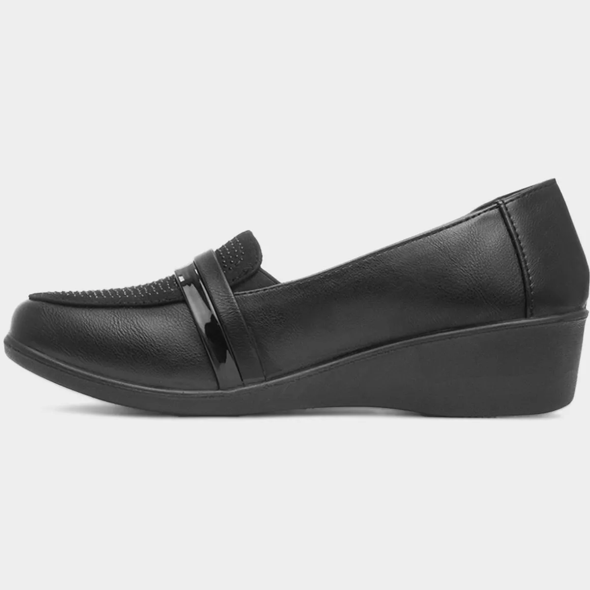 Lunar Esther Womens Black Wedge Casual Shoe