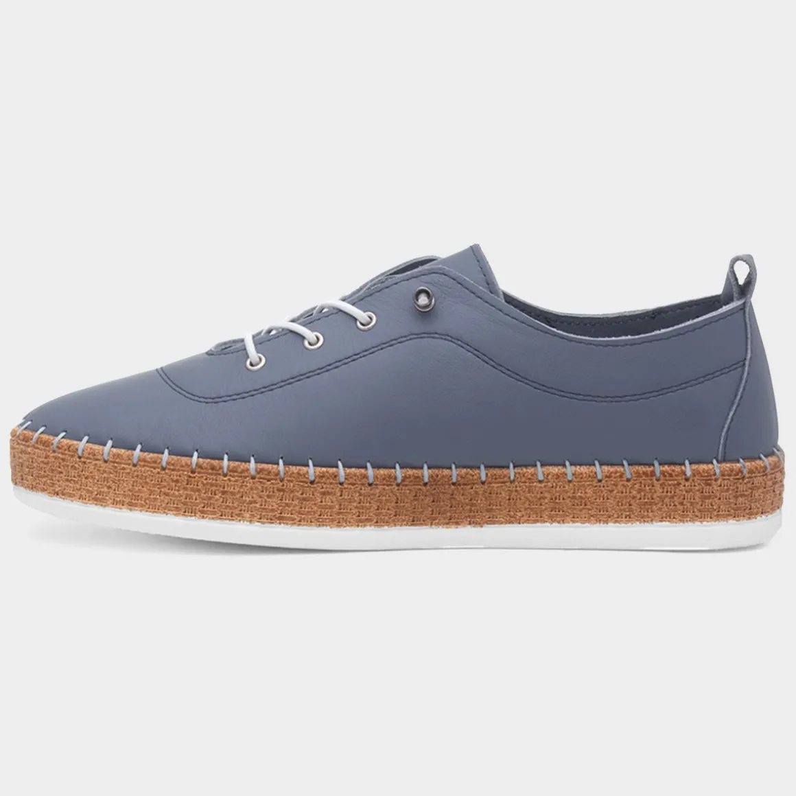 Lunar Evie Womens Blue Casual Leather Shoe