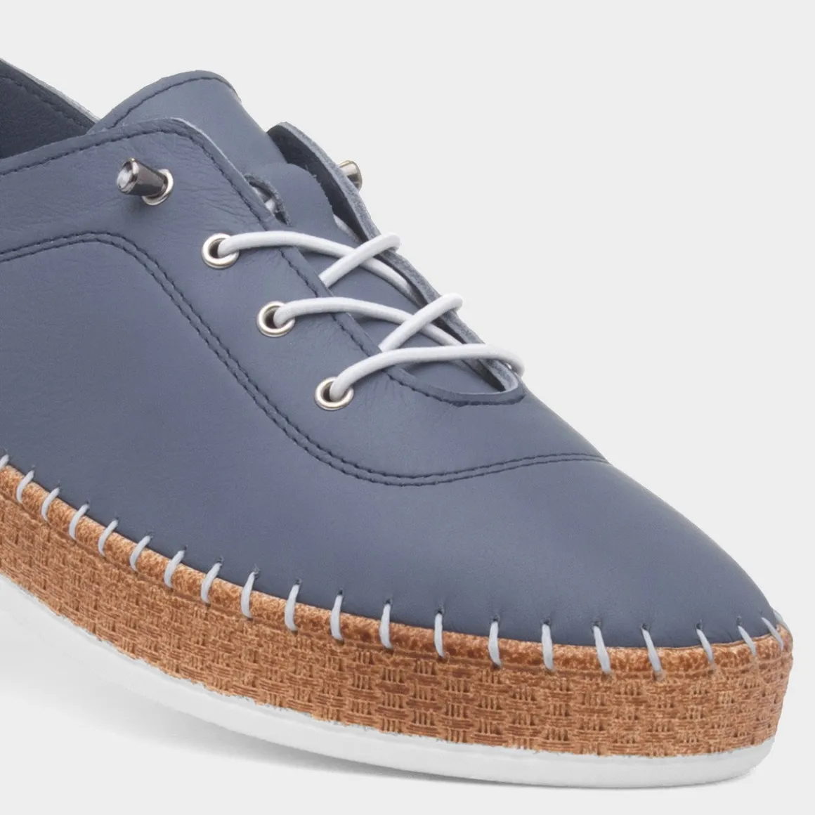 Lunar Evie Womens Blue Casual Leather Shoe
