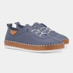 Lunar Evie Womens Blue Casual Leather Shoe