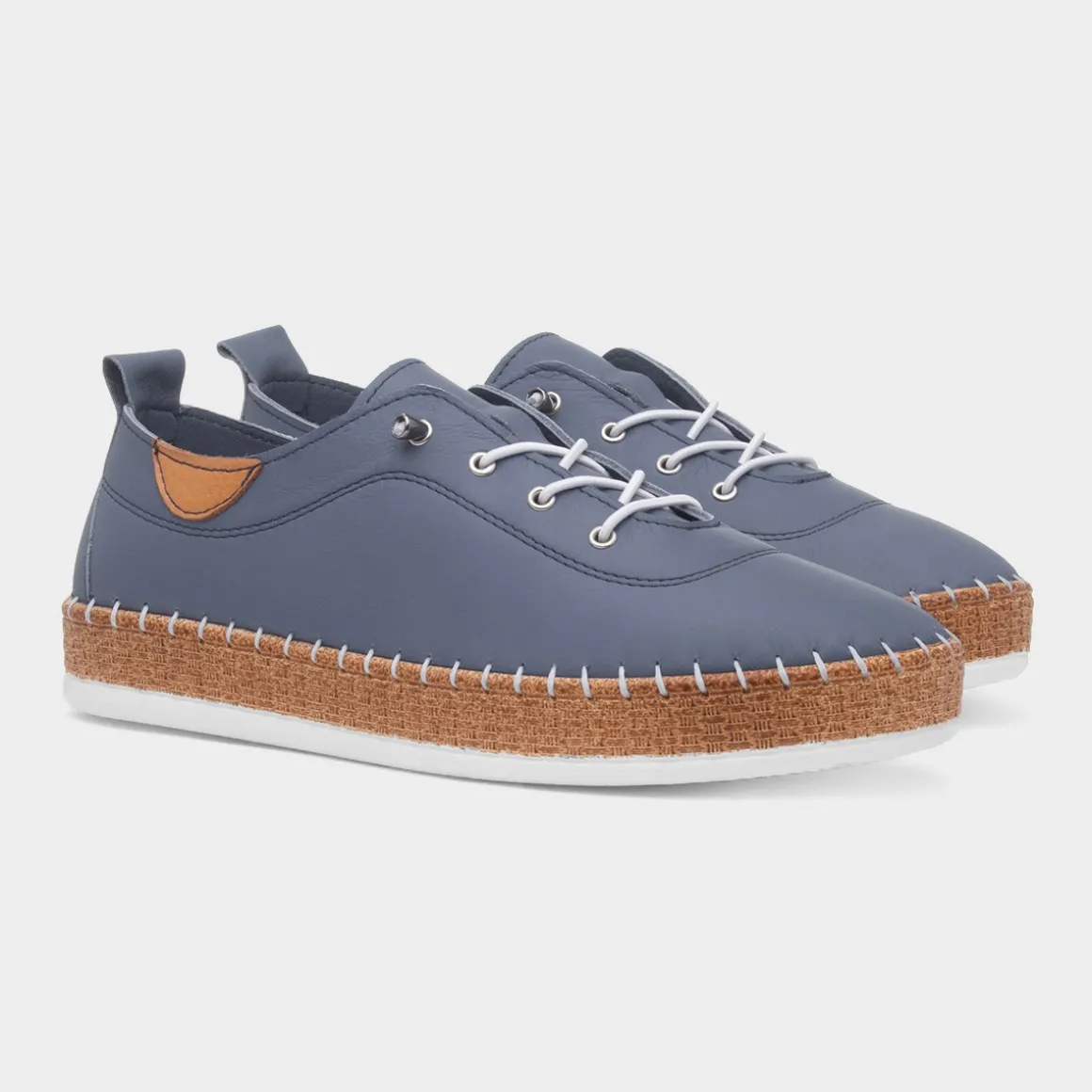 Lunar Evie Womens Blue Casual Leather Shoe