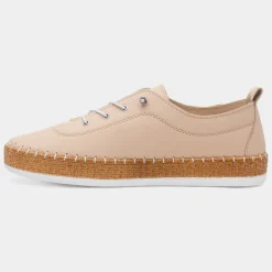 Lunar Evie Womens Cream Casual Leather Shoe