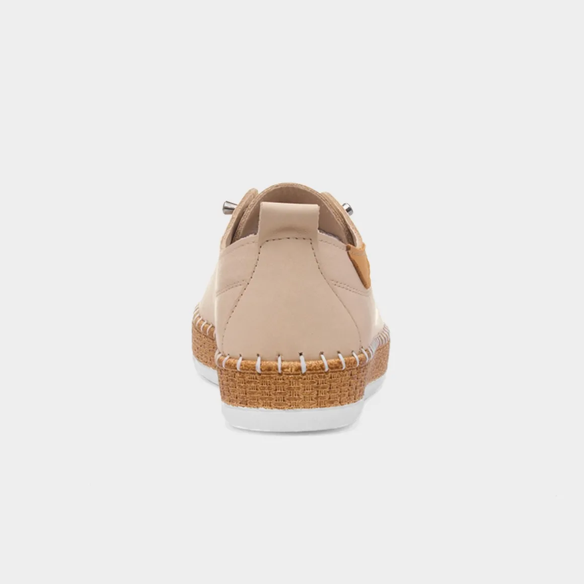 Lunar Evie Womens Cream Casual Leather Shoe