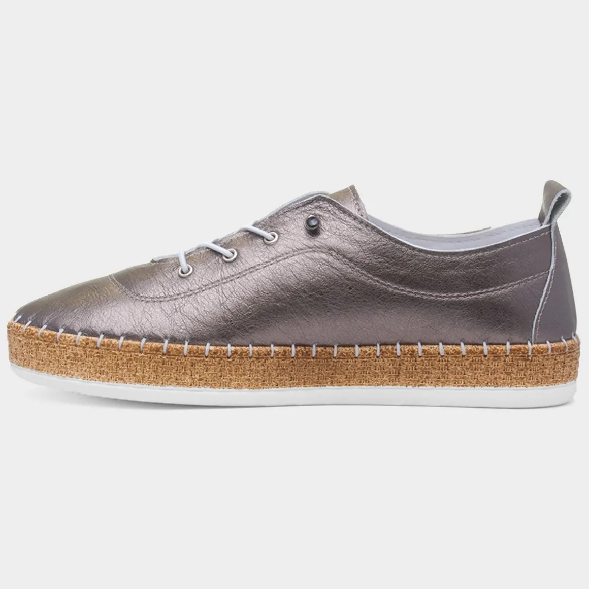 Lunar Evie Womens Pewter Casual Leather Shoe