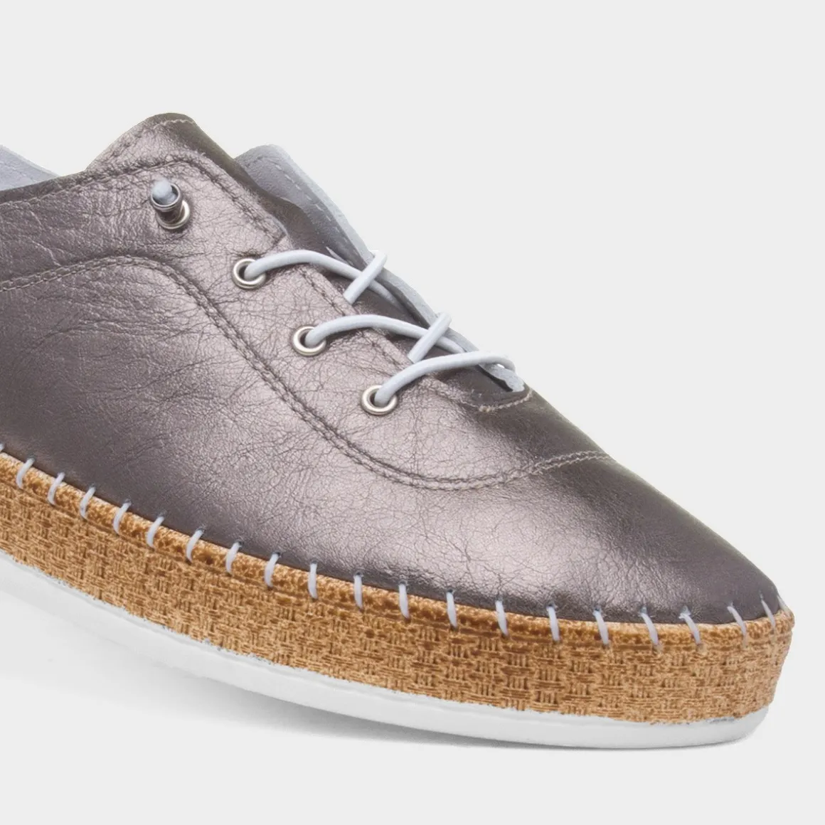 Lunar Evie Womens Pewter Casual Leather Shoe