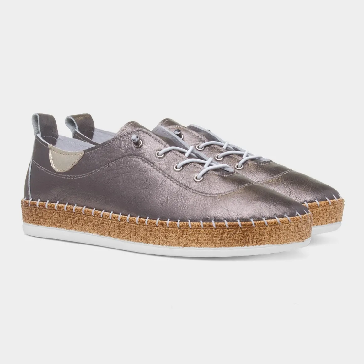 Lunar Evie Womens Pewter Casual Leather Shoe