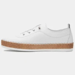 Lunar Evie Womens White Casual Leather Shoe