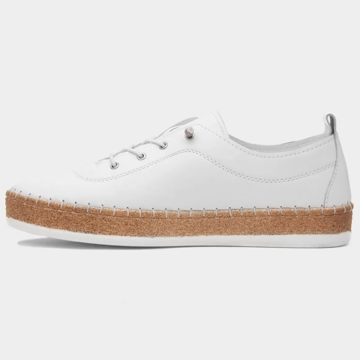Lunar Evie Womens White Casual Leather Shoe