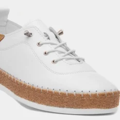 Lunar Evie Womens White Casual Leather Shoe