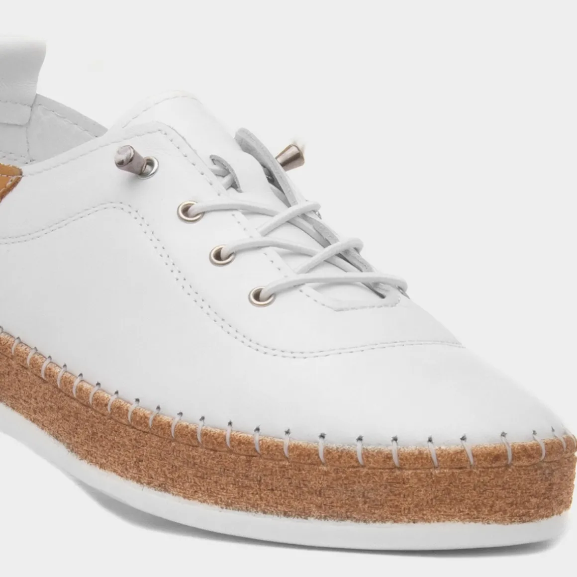 Lunar Evie Womens White Casual Leather Shoe