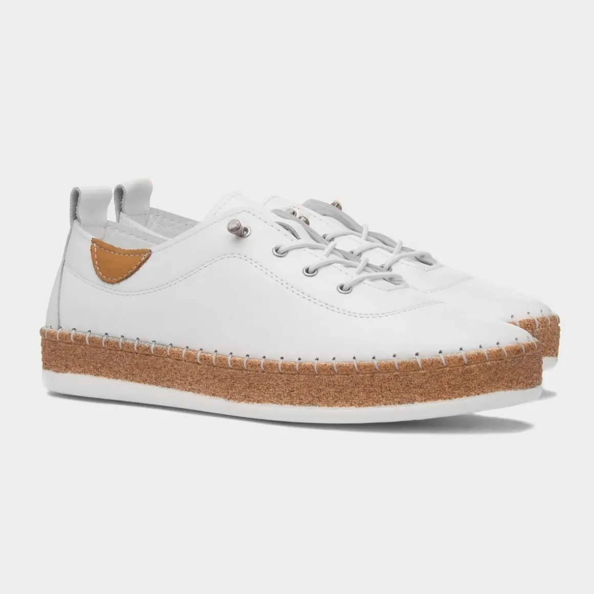 Lunar Evie Womens White Casual Leather Shoe