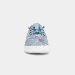 Lunar Exbury Womens Blue Leather Casual Shoes
