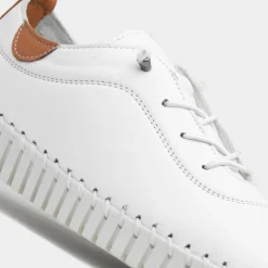Lunar Flamborough Womens White Leather Shoe