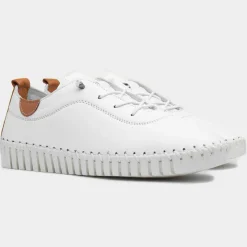 Lunar Flamborough Womens White Leather Shoe