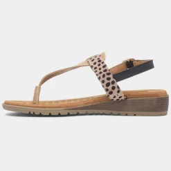 Lunar Gina Womens Beige Toe Post Sandal