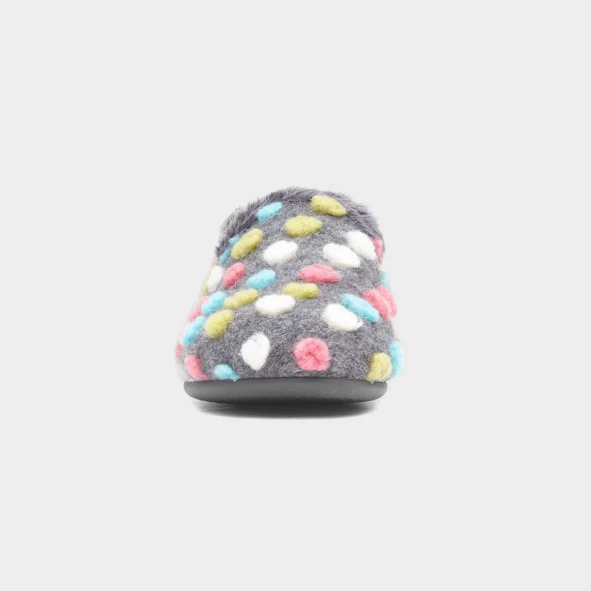 Lunar Helix Womens Grey Polka Dot Full Slipper