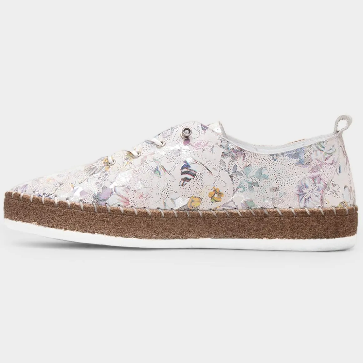 Lunar Iva Womens White Floral Leather Shoe