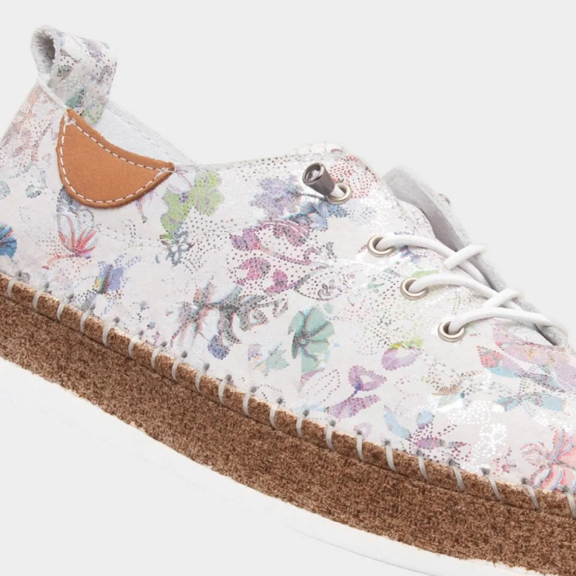 Lunar Iva Womens White Floral Leather Shoe