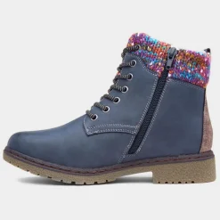 Lunar Jalapeno Womens Blue Ankle Boot