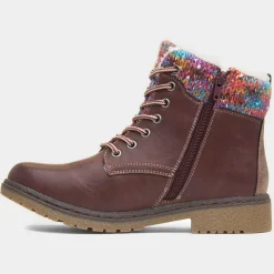 Lunar Jalapeno Womens Burgundy Ankle Boot