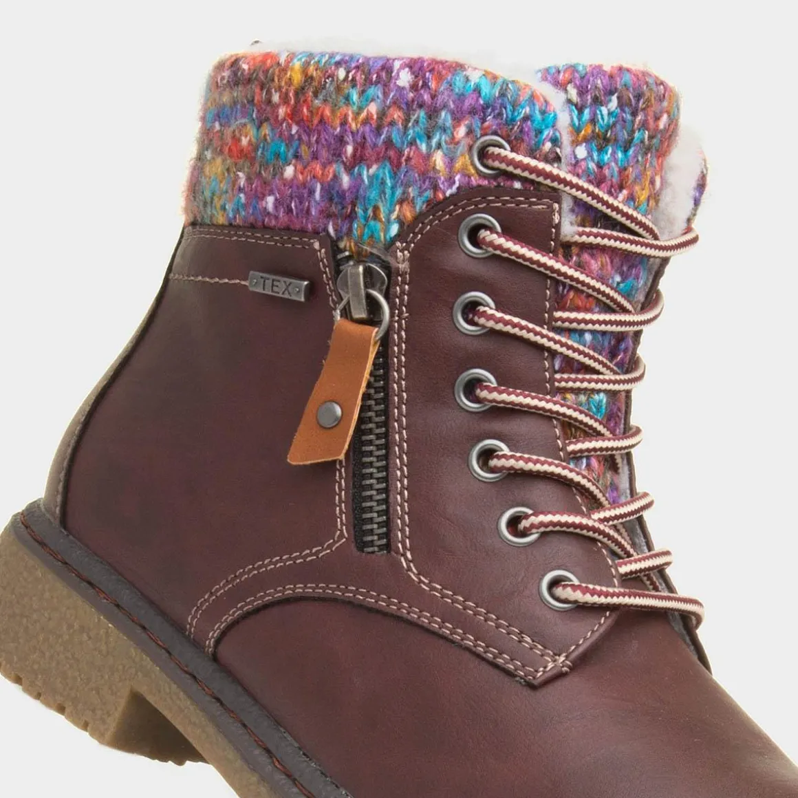 Lunar Jalapeno Womens Burgundy Ankle Boot