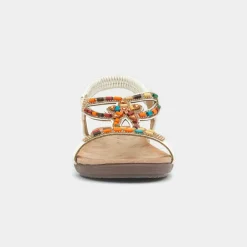 Lunar Mariella Womens White Beaded Sandal