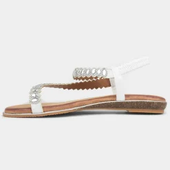 Lunar Novella Womens White Toe Post Sandal