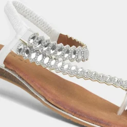 Lunar Novella Womens White Toe Post Sandal