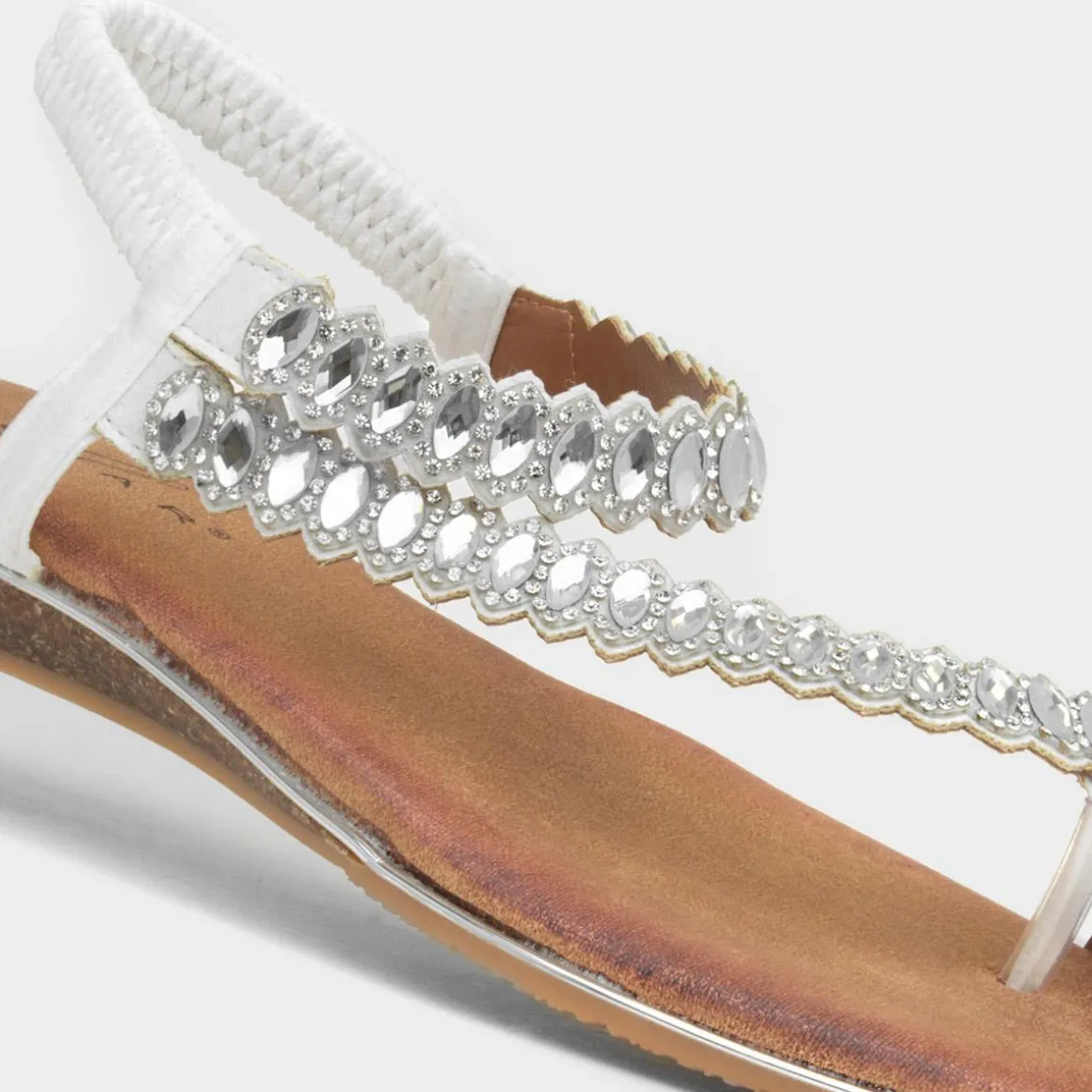 Lunar Novella Womens White Toe Post Sandal