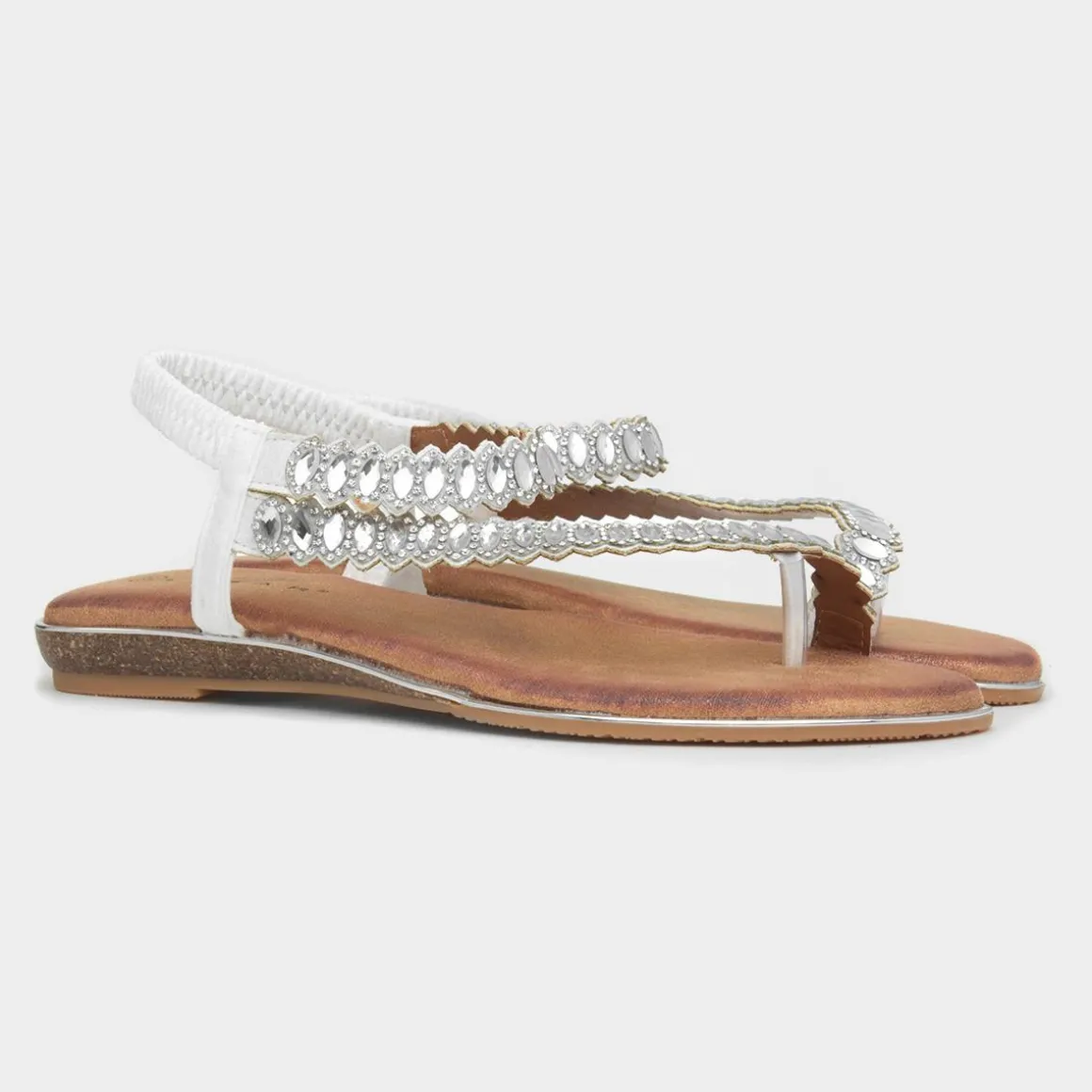 Lunar Novella Womens White Toe Post Sandal