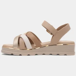 Lunar Ohio Womens Beige Wedge Sandal