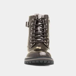 Lunar Parlour Womens Metallic Patent Lace Up Boot