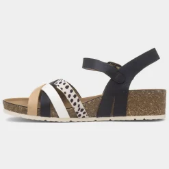 Lunar Selina Womens Black Strappy Wedge Sandal