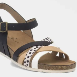 Lunar Selina Womens Black Strappy Wedge Sandal