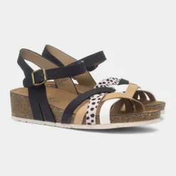 Lunar Selina Womens Black Strappy Wedge Sandal