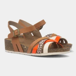 Lunar Selina Womens Camel Strappy Wedge Sandal