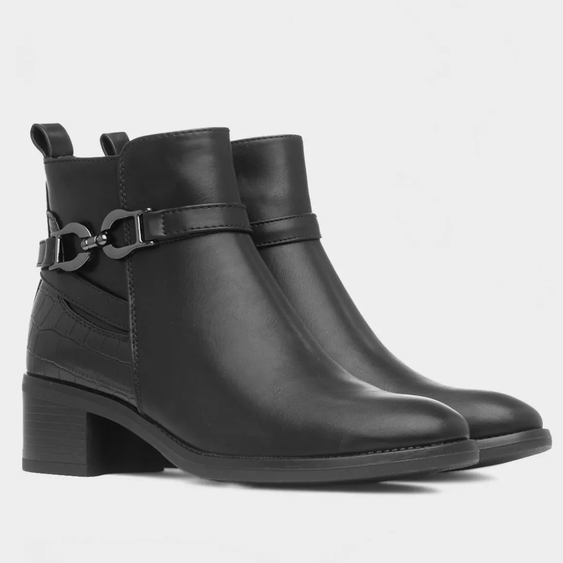 Lunar Solana Womens Black Block Heel Boot