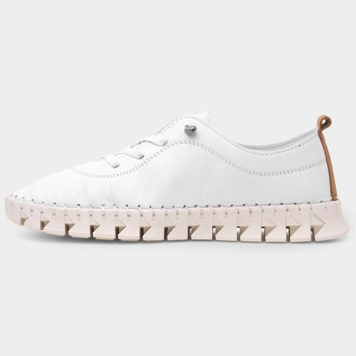 Lunar St Austell Womens White Leather Shoe