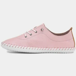 Lunar St Ives Womens Baby Pink Leather Casual Shoe