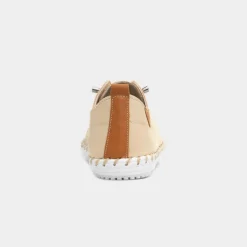 Lunar St. Ives Womens Beige Leather Casual Shoe